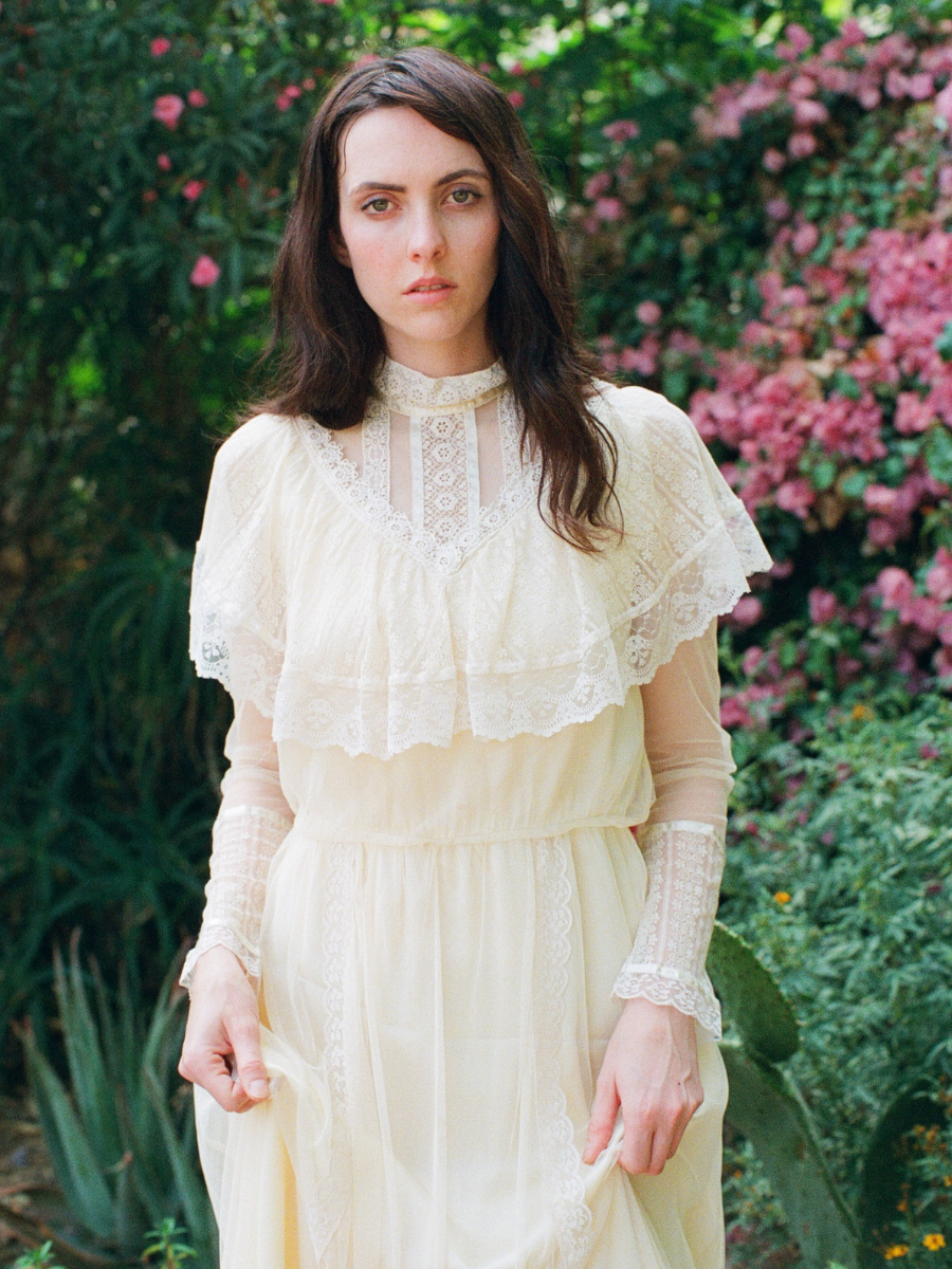 1970s Ivory Gunne Sax Victorian Prairie Wedding Dress