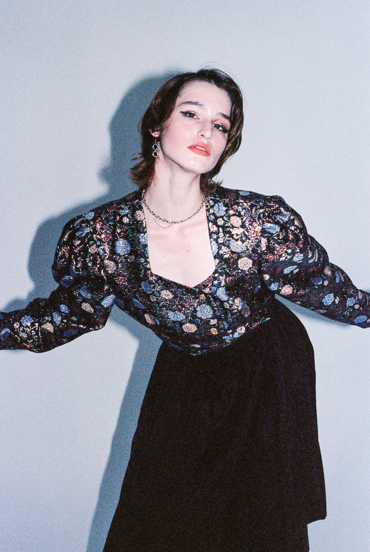 1980s Metallic Thread Evening Jacket