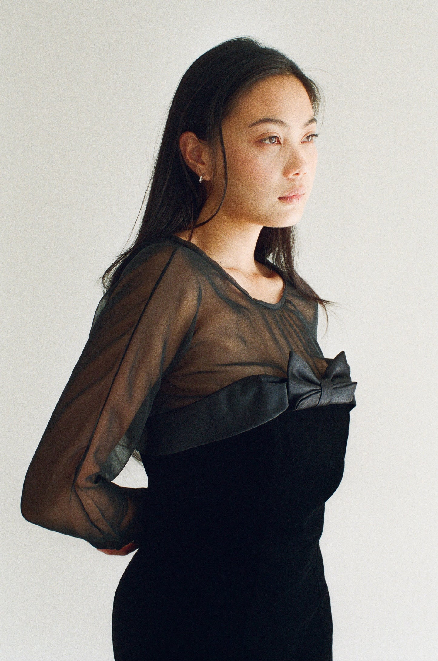 1980s Velvet Bow Dress
