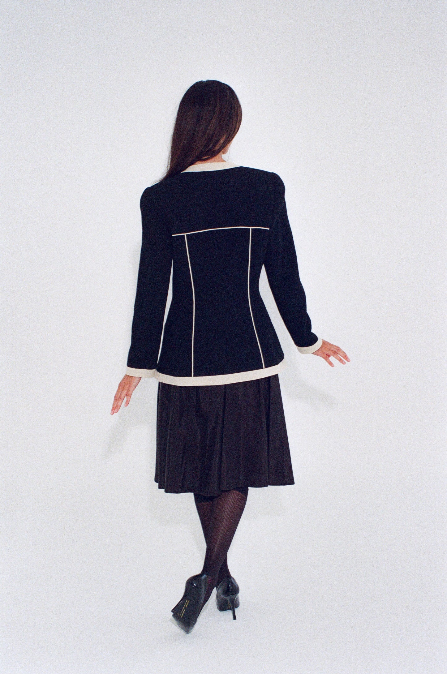 1980s Midnight Black Evening Jacket