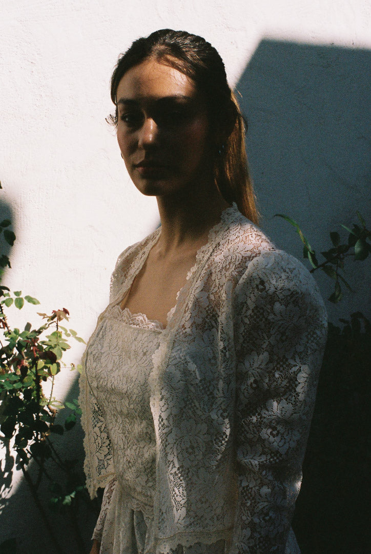 1980s Scott McClintock Gunne Sax 3-Piece Ivory Lace Set