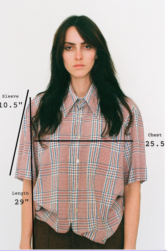 1970s Dagger Collar Patterned Shirt