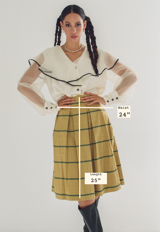 Est. 1960s Handmade Monochromatic Linen Skirt