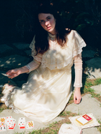 1970s Ivory Gunne Sax Victorian Prairie Wedding Dress