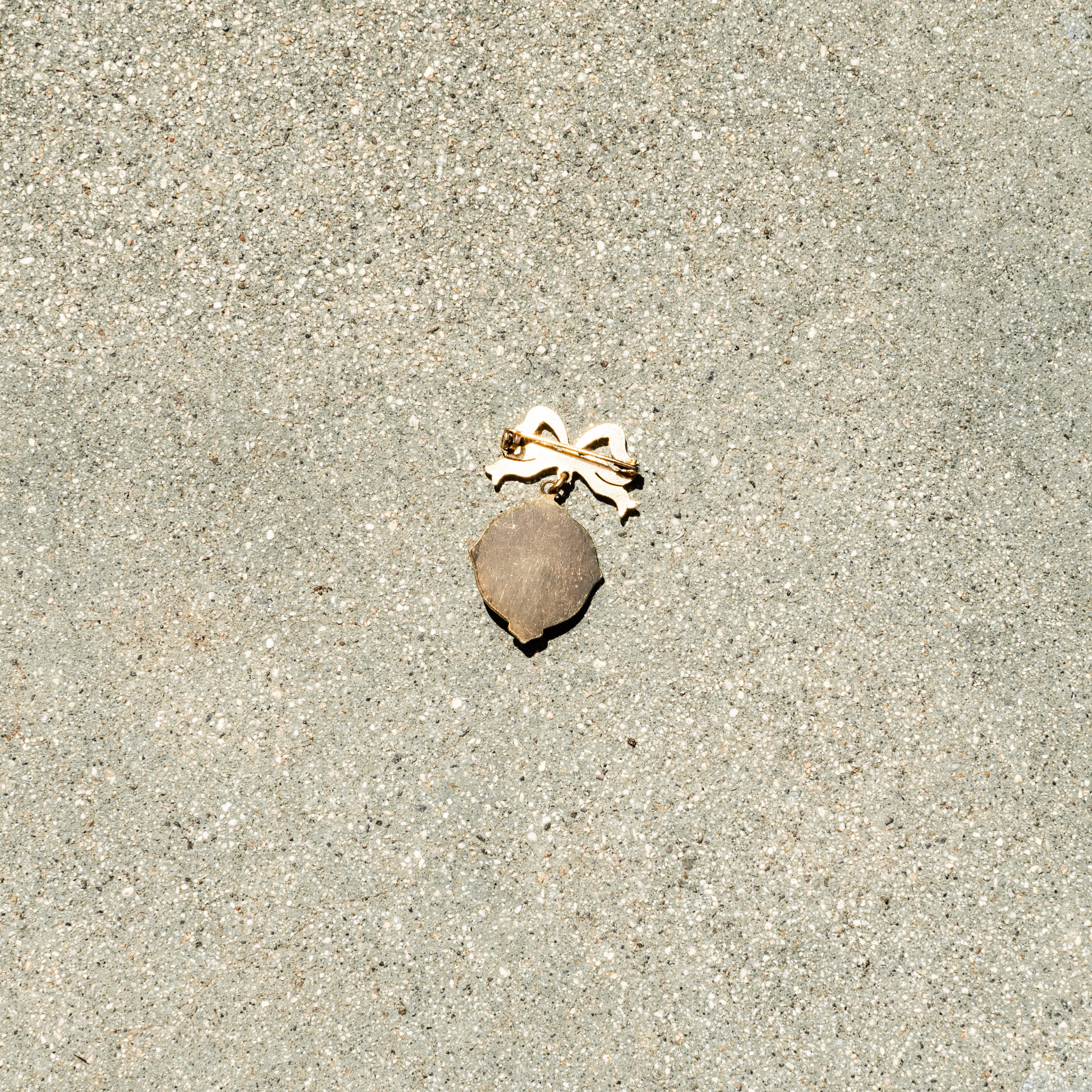 back of 1930s Enamel Dangle Brooch 