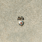 1930s Enamel Dangle Brooch with red stone