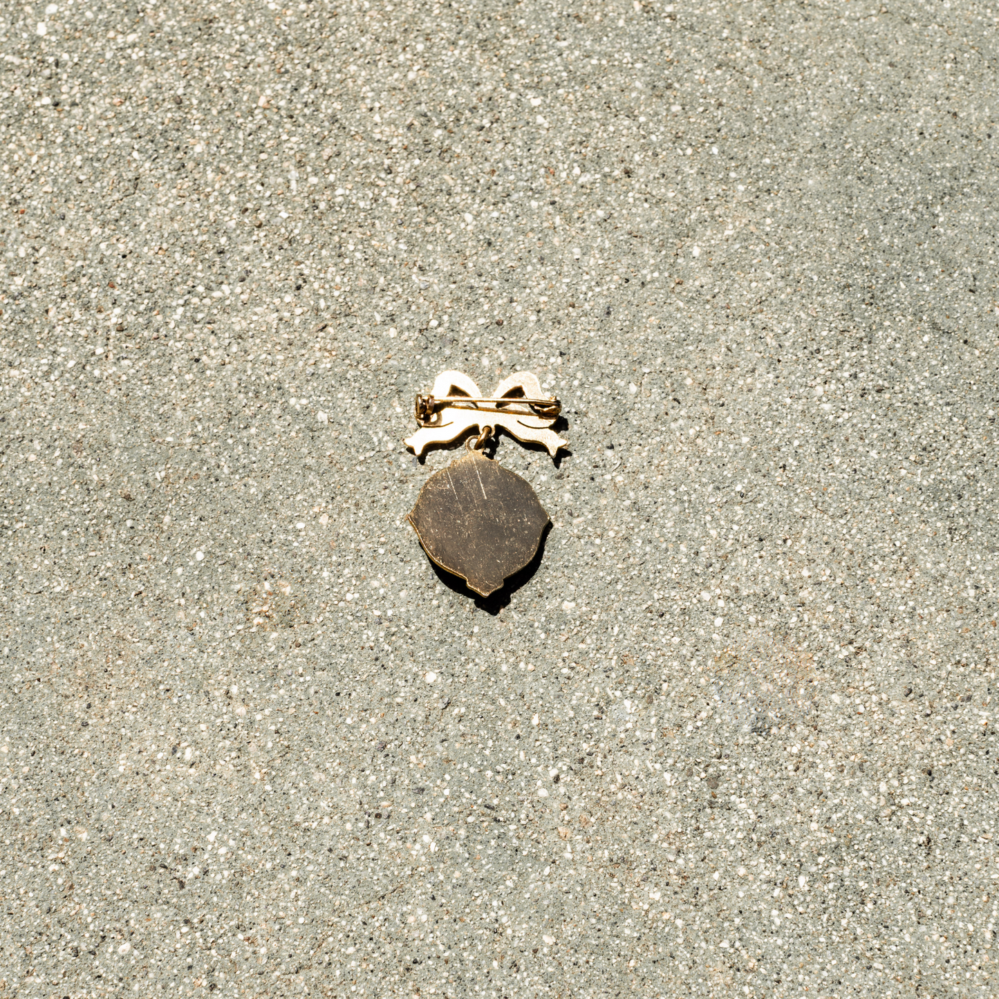 back of 1930s Enamel Dangle Brooch