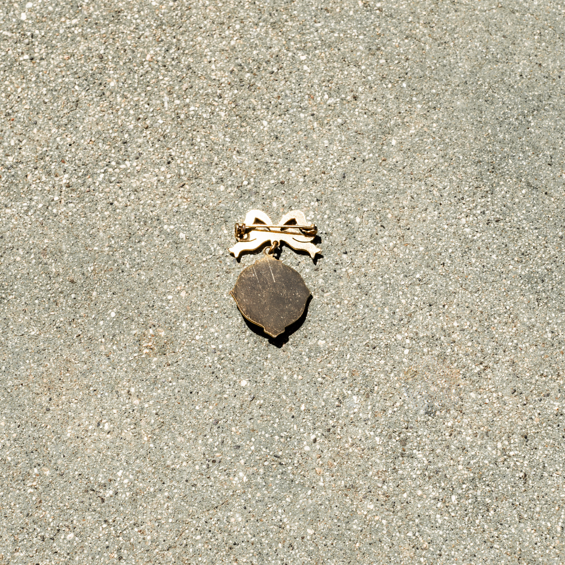 back of 1930s Enamel Dangle Brooch