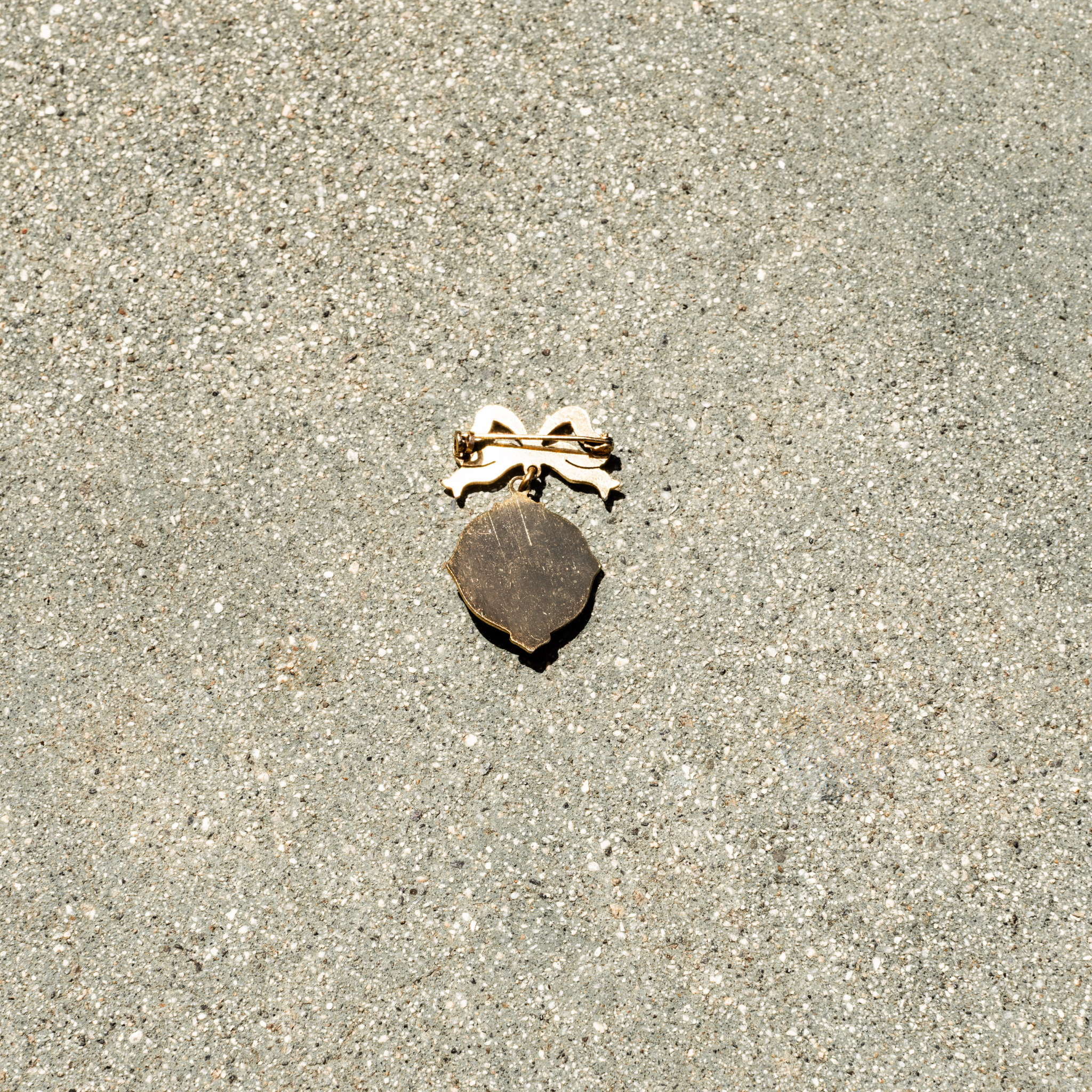 back of 1930s Enamel Dangle Brooch