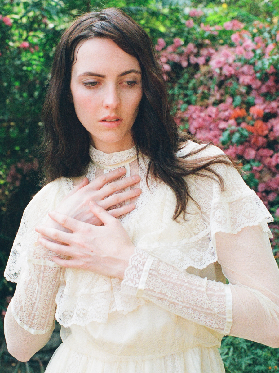 1970s Ivory Gunne Sax Victorian Prairie Wedding Dress