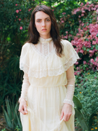1970s Ivory Gunne Sax Victorian Prairie Wedding Dress