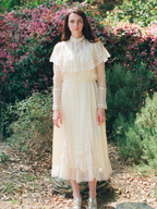 1970s Ivory Gunne Sax Victorian Prairie Wedding Dress