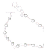 Pearl necklace with silver clasp on a white background