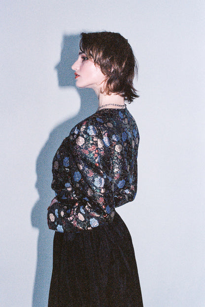 1980s Metallic Thread Evening Jacket
