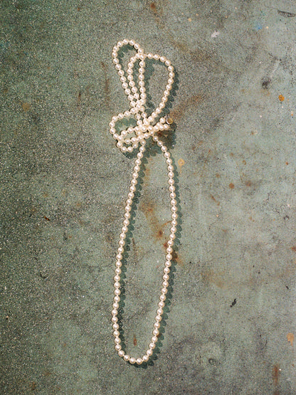 1980s Faux Pearl String Necklace