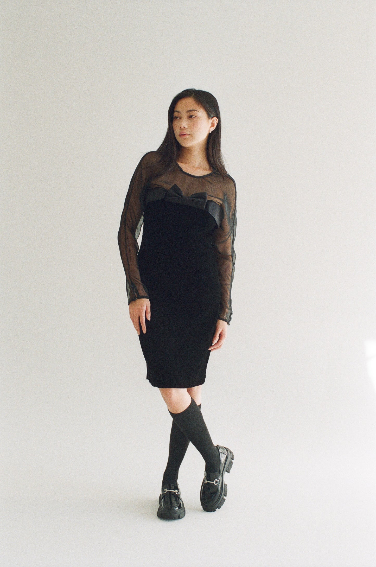1980s Velvet Bow Dress