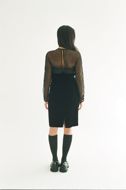 1980s Velvet Bow Dress