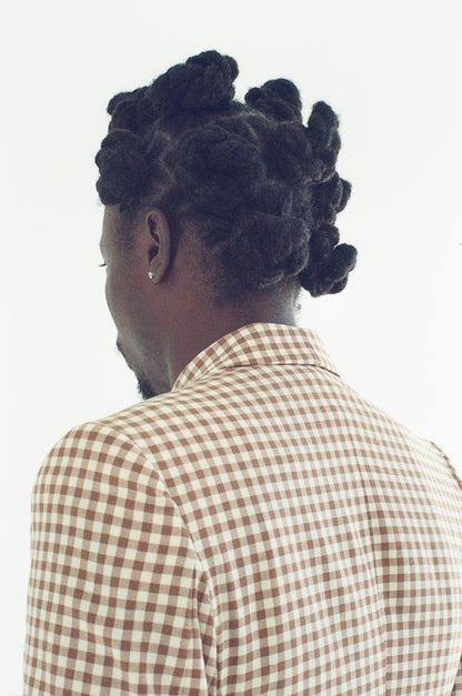 Rare Gucci Almond & Ivory Checkered Blazer