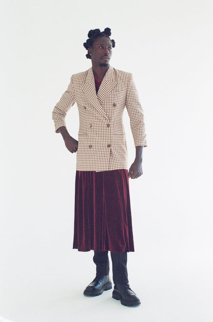 Rare Gucci Almond & Ivory Checkered Blazer
