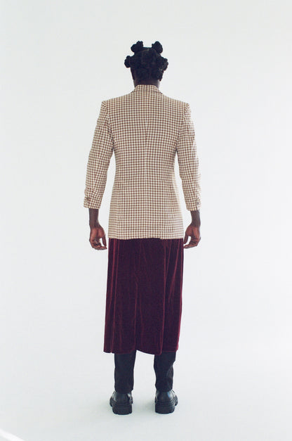 Rare Gucci Almond & Ivory Checkered Blazer