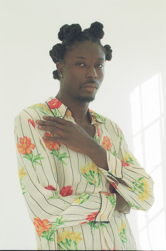 Early 1980s Silk Floral Blouse