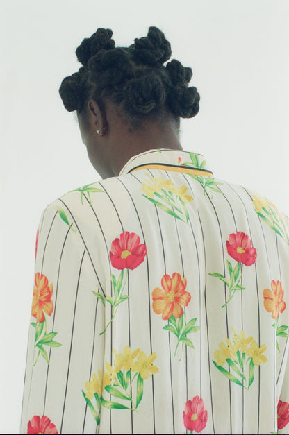 Early 1980s Silk Floral Blouse