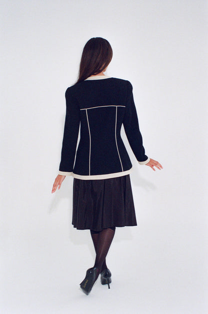 1980s Midnight Black Evening Jacket