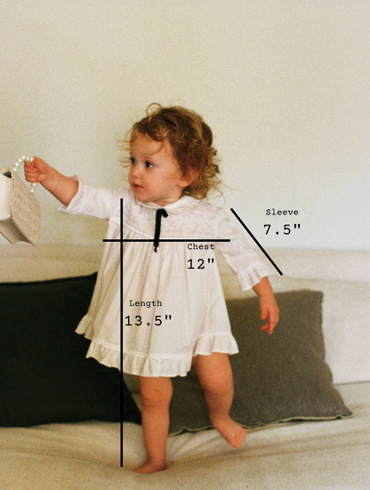 Children’s // 1970s Black Bow Ivory Dress