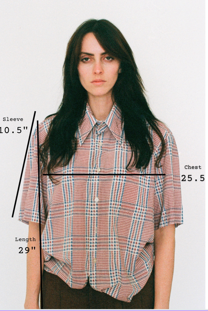 1970s Dagger Collar Patterned Shirt