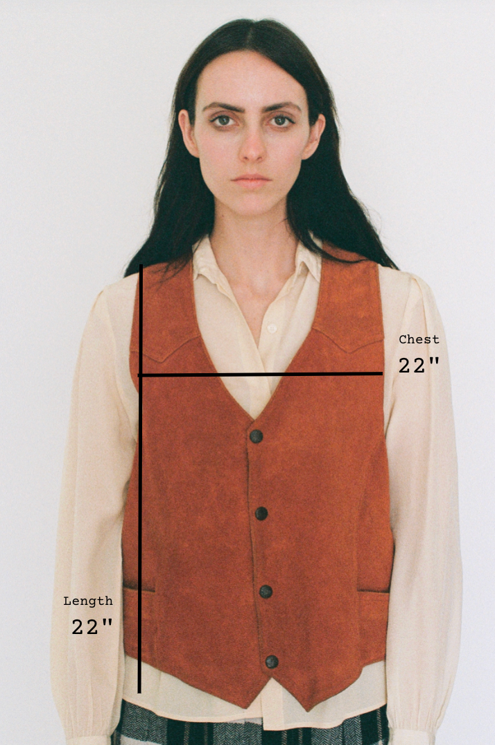 1990s Burnt Orange Leather Vest