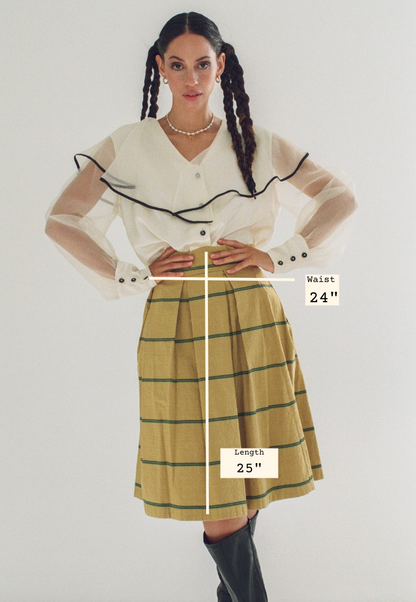 Est. 1960s Handmade Monochromatic Linen Skirt