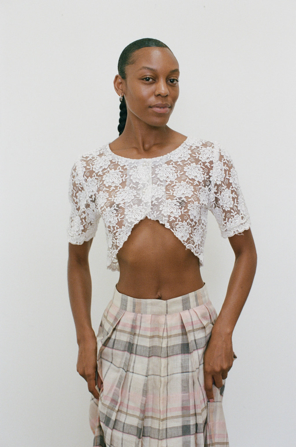 2000s Embroidered Lace Flower Blouse