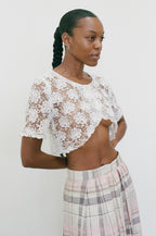 2000s Embroidered Lace Flower Blouse