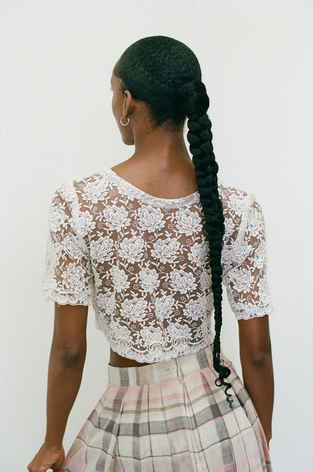 2000s Embroidered Lace Flower Blouse