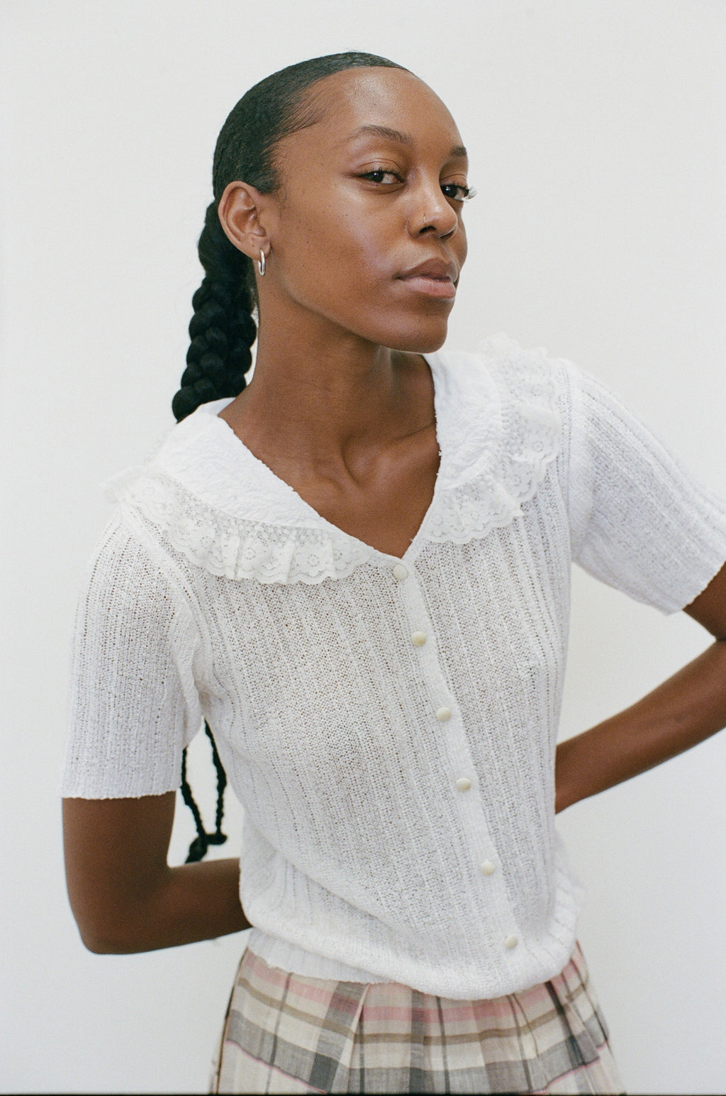 2000s Knit Collared Blouse