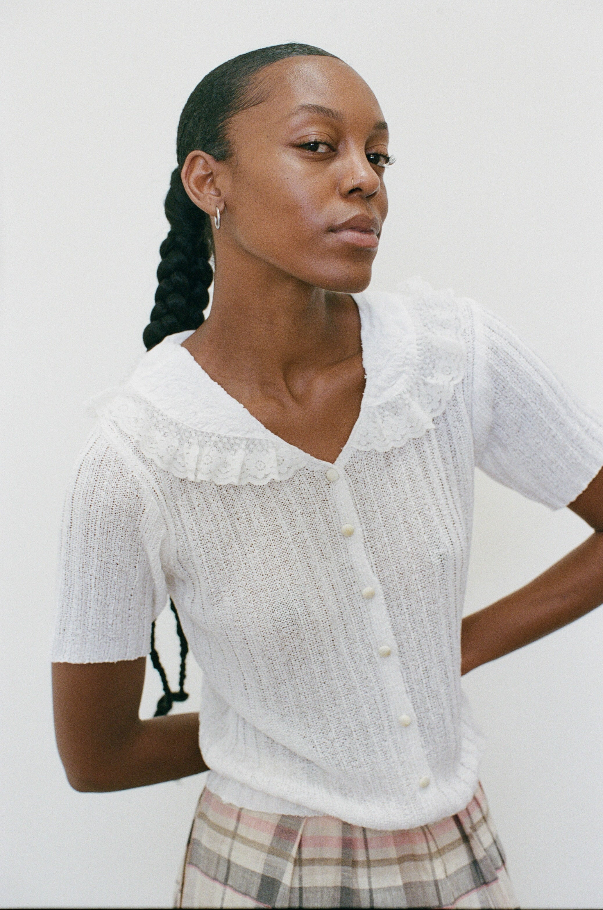 2000s Knit Collared Blouse