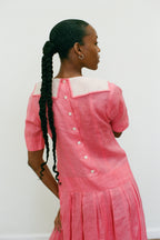 {Est.} 1990s Pleated Drop Waist Dress