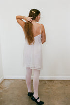 2000s Embroidered Daisy Mini Slip Dress