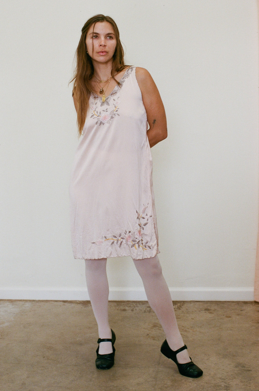 1990s Silk Pale Pink Dress
