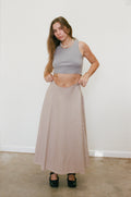 1990s Taupe Maxi Skirt