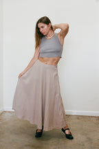 1990s Taupe Maxi Skirt