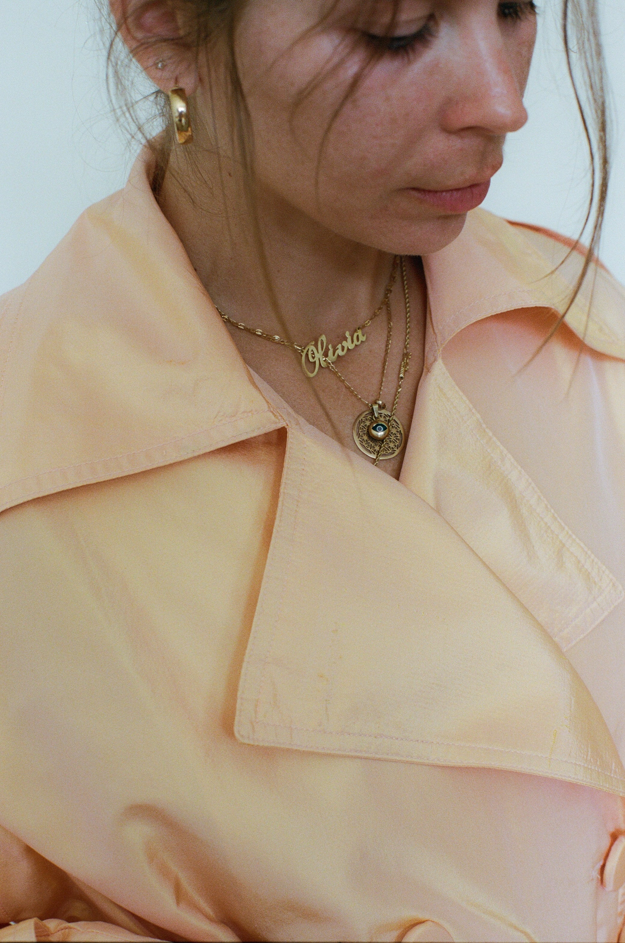 Rare Metallic Peach Trench