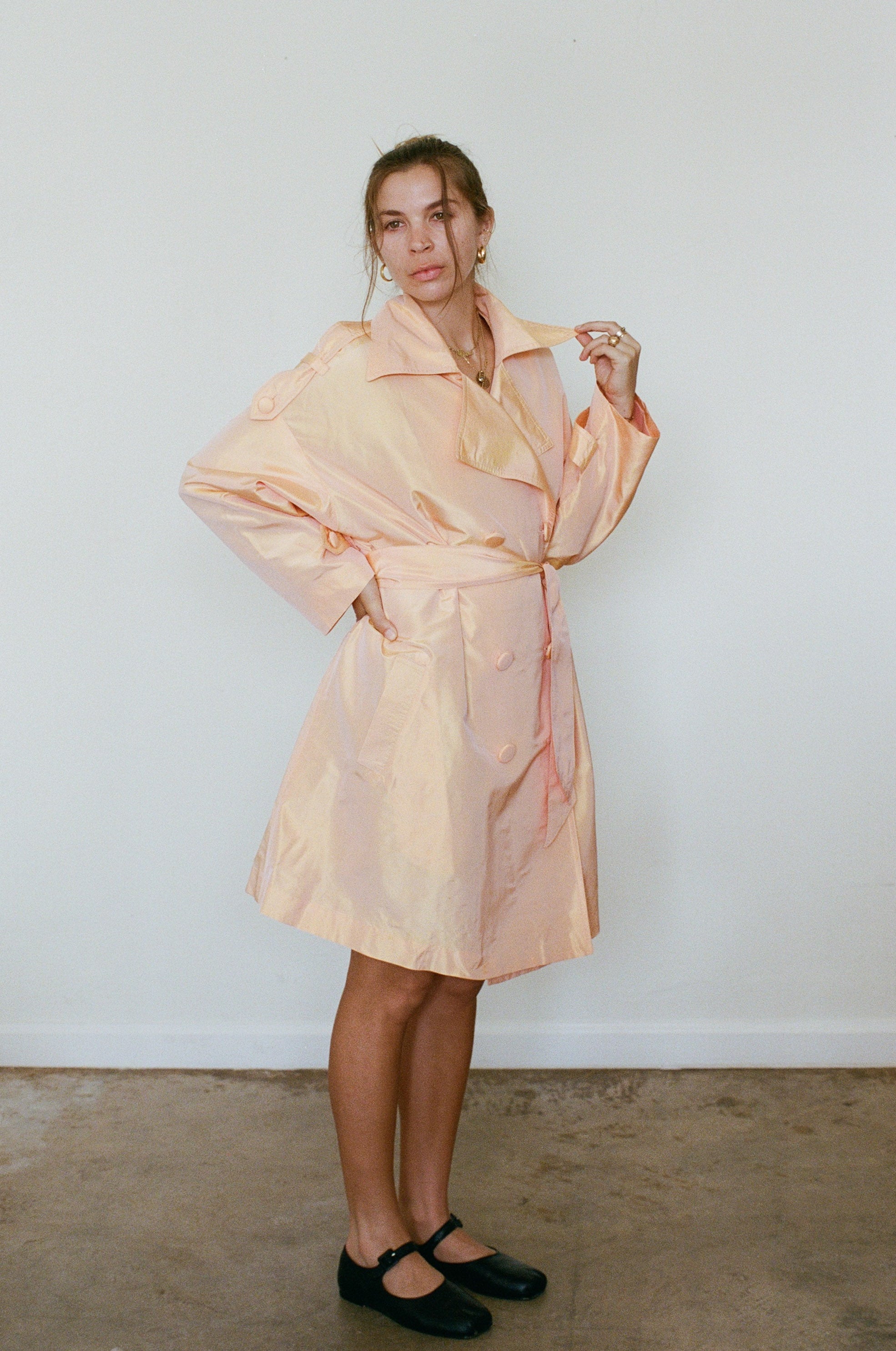 Rare Metallic Peach Trench