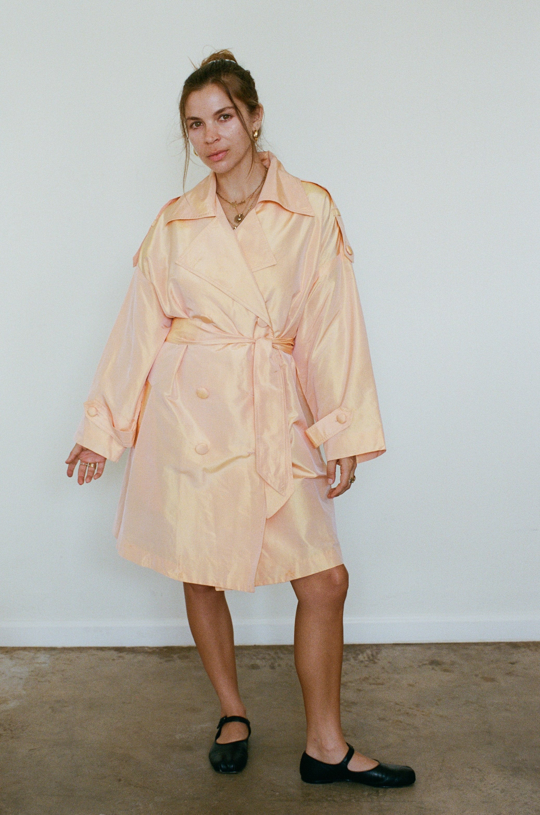 Rare Metallic Peach Trench