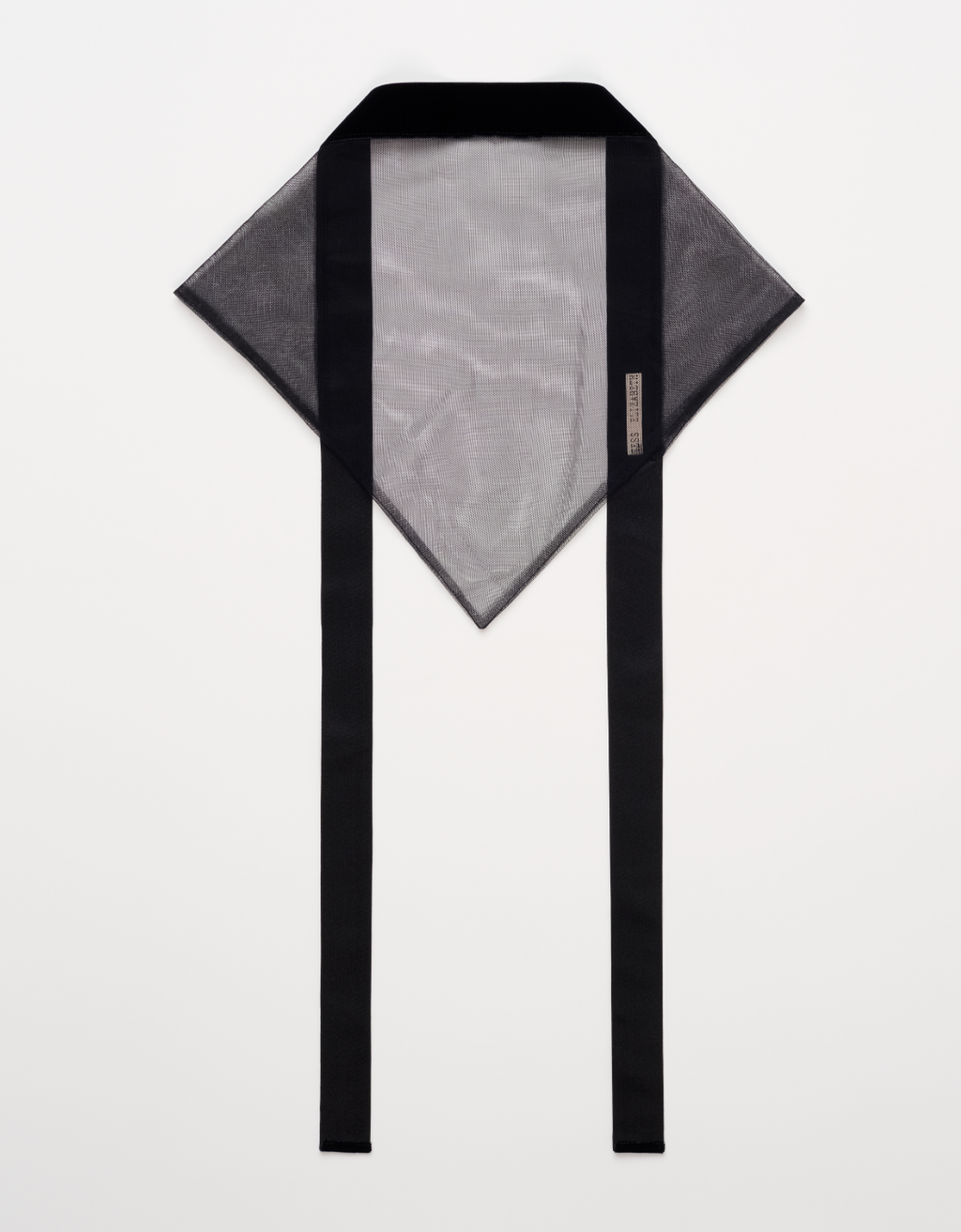 Black headscarf  with a brand logo on a white background