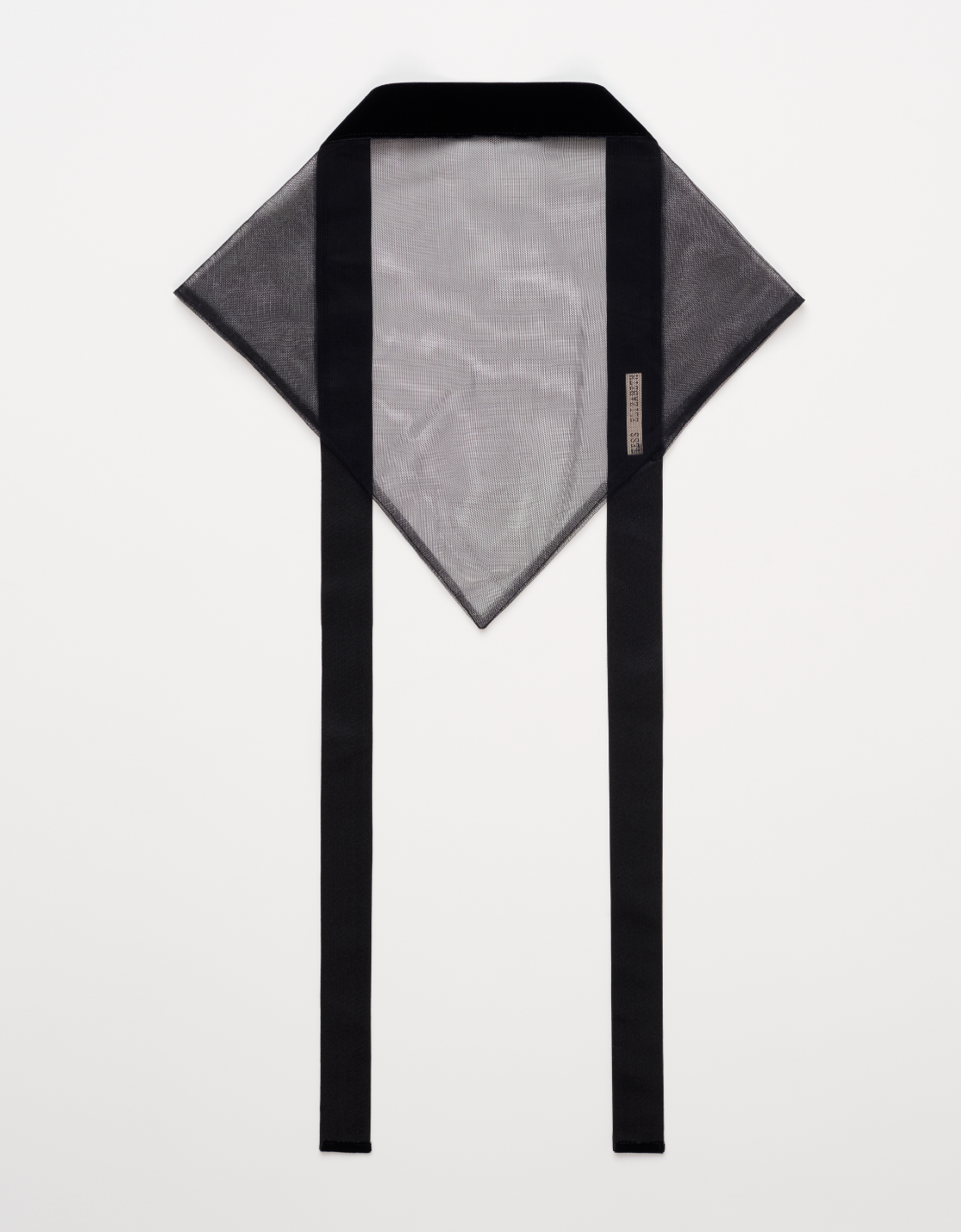 Black headscarf  with a brand logo on a white background