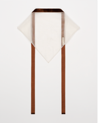 White mesh bnnett with vintage ribbon trim