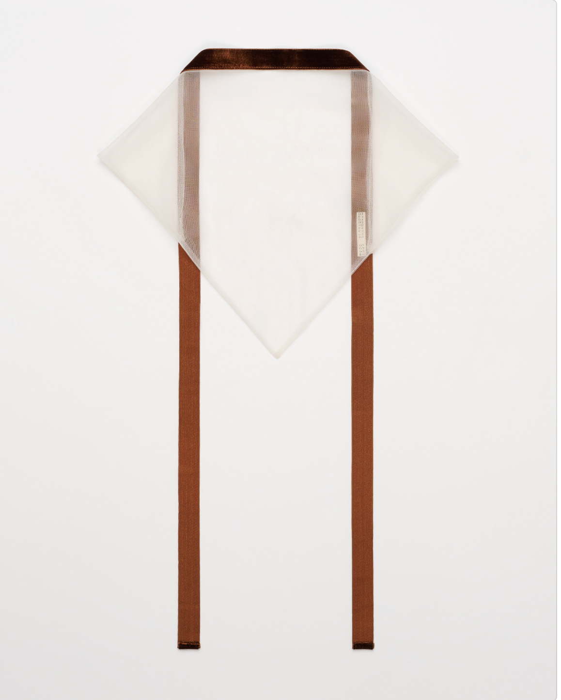 White mesh bnnett with vintage ribbon trim